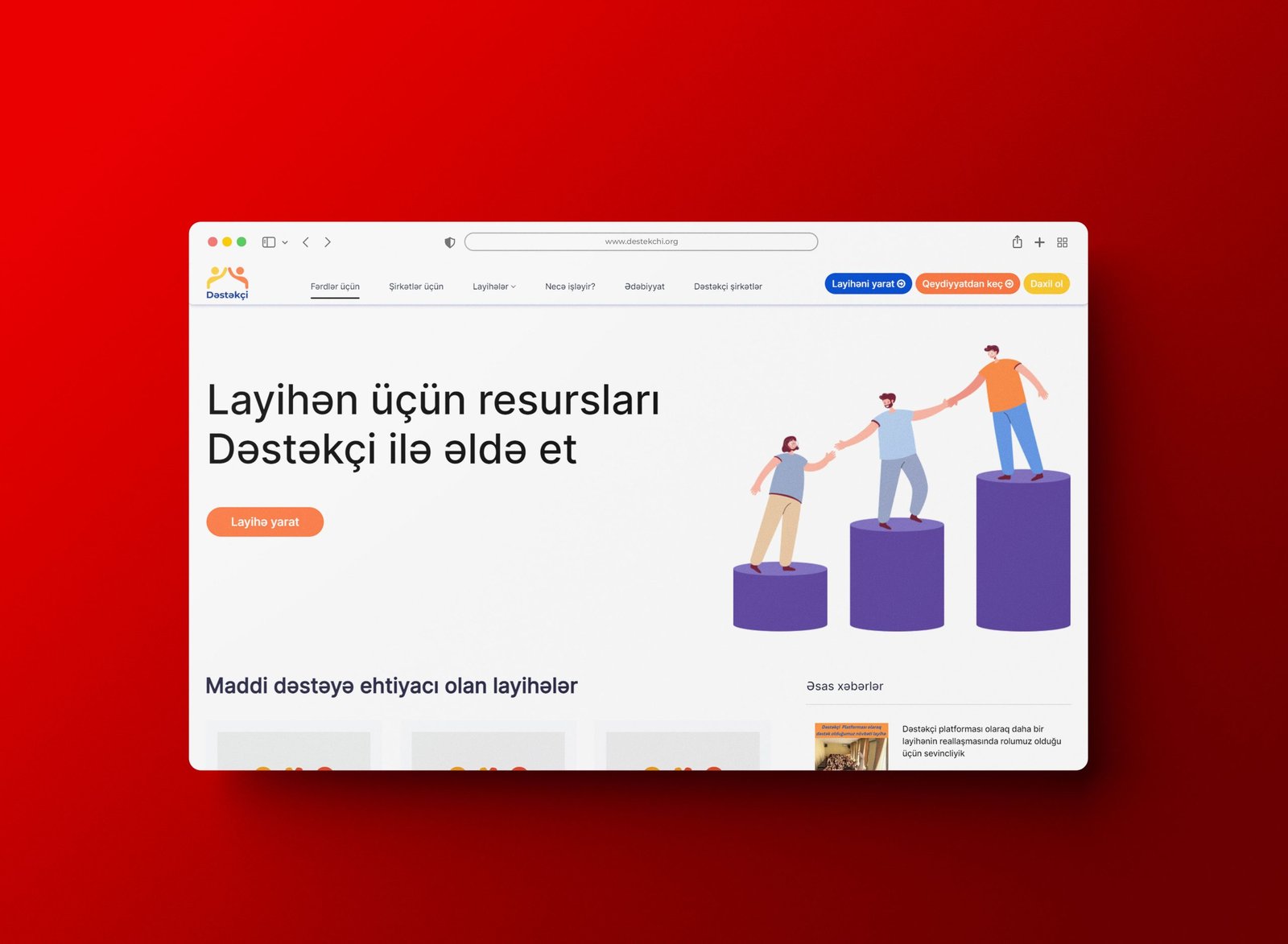 Website for The Supporter (Destekçi)